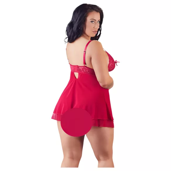 Cottelli Plus Size - babydoll rendado plus size - vermelho - 4XL