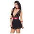 Cottelli Bondage - babydoll de renda com alça (preto)