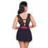 Cottelli Bondage - babydoll de renda com alça (preto)