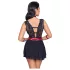 Cottelli Bondage - babydoll de renda com alça (preto)
