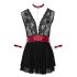 Cottelli Bondage - babydoll de renda com alça (preto)