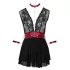 Cottelli Bondage - babydoll de renda com alça (preto)