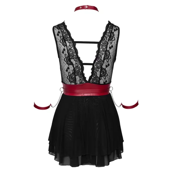 Cottelli Bondage - babydoll de renda com alça (preto)