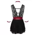 Cottelli Bondage - babydoll de renda com alça (preto)