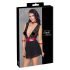 Cottelli Bondage - babydoll de renda com alça (preto) - M