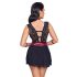 Cottelli Bondage - babydoll de renda com alça (preto) - M