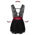 Cottelli Bondage - babydoll de renda com alça (preto) - M