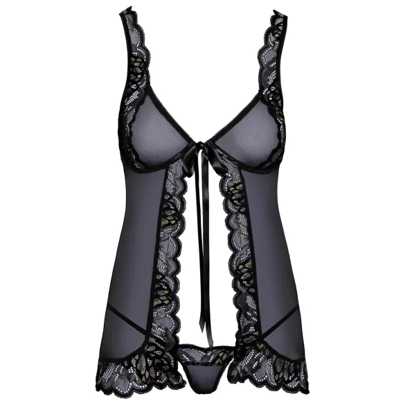 Kissable - babydoll aberto (preto)