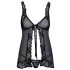 Kissable - babydoll aberto (preto)