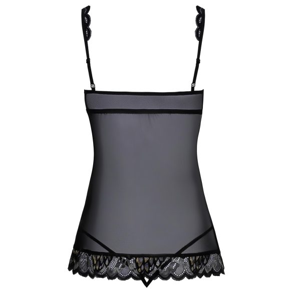Kissable - babydoll aberto (preto)
