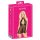 Kissable - elegante babydoll de renda com alça no pescoço (preto)