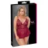 Cottelli Curves - conjunto de minivestido rendado - vermelho