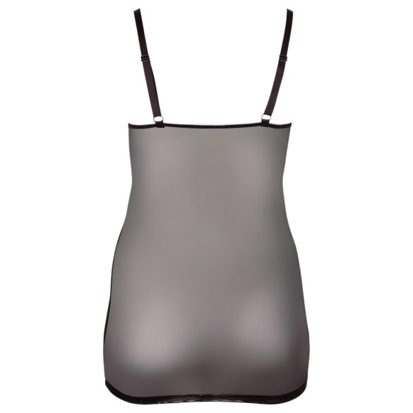 Cottelli Plus Size - camisola rendada translúcida (preta) - 2XL