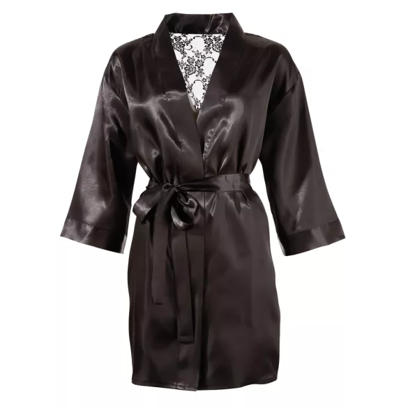 Cottelli - robe curto em cetim e renda - preto - L/XL