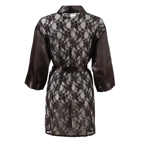Cottelli - robe curto em cetim e renda - preto - L/XL