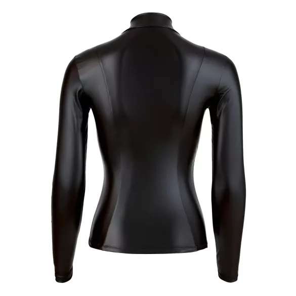 Cottelli - blusa feminina manga longa brilhante - preto