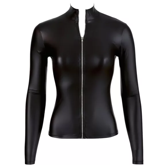 Cottelli - blusa feminina manga longa brilhante - preto - XL