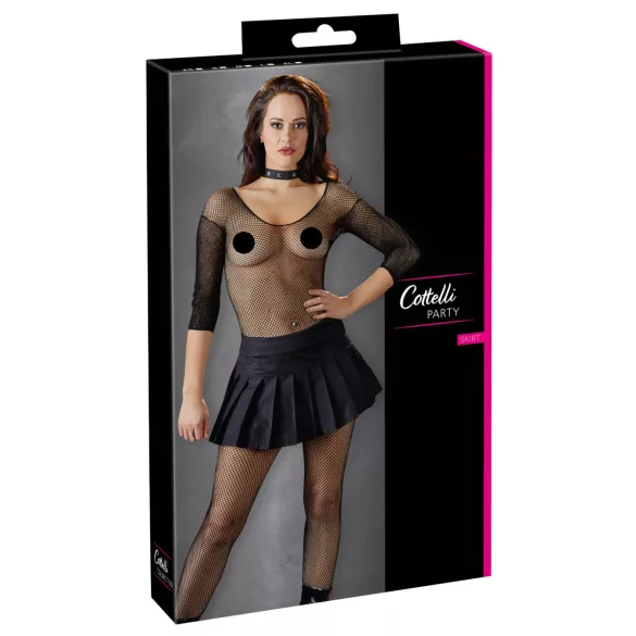 Cottelli - saia mini plissada - preta - XL