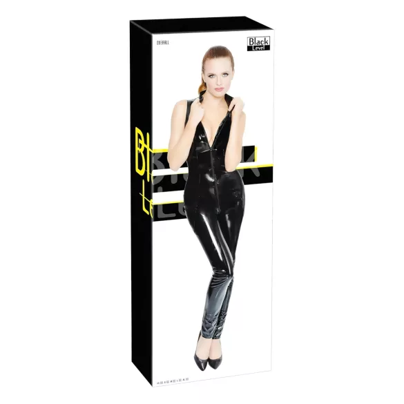 Black Level - macacão vinil com zíper - preto - M