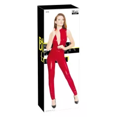 Black Level - macacão vinil zíper sem mangas - vermelho