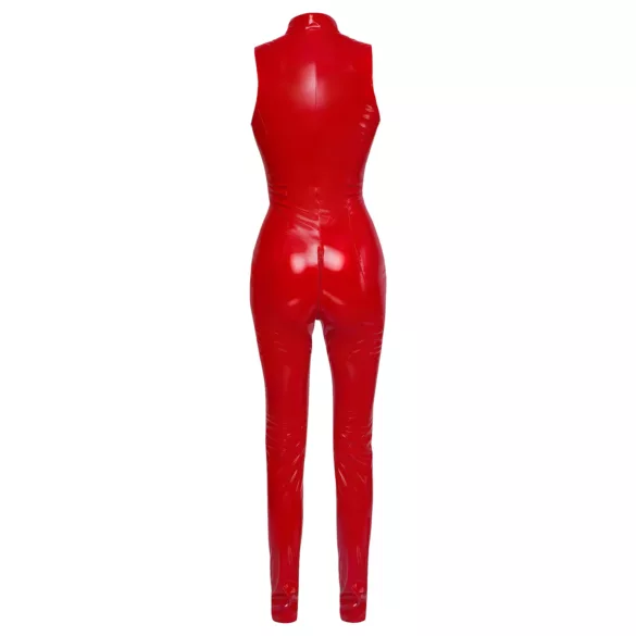 Black Level - macacão vinil zíper sem mangas - vermelho