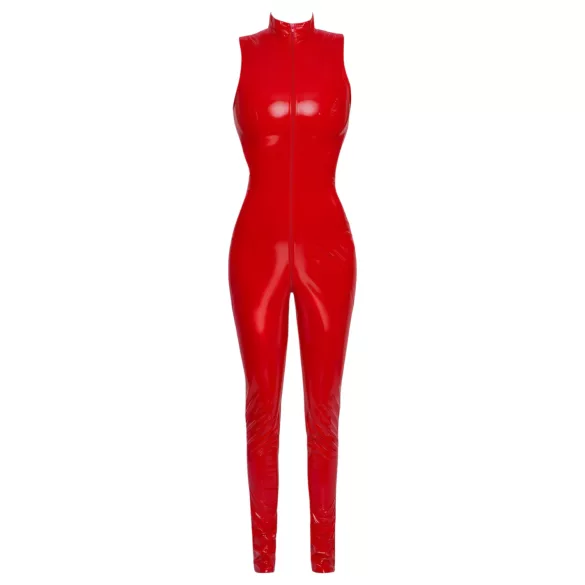 Black Level - macacão vinil zíper sem mangas - vermelho - L
