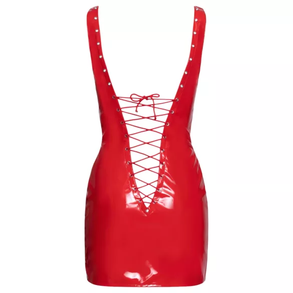 Black Level - vestido mini vinil com amarração frontal - vermelho