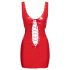Black Level - Mini vestido de laca com cordões (vermelho) - M