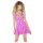 Vestido Mini Brilhante com Zíper - Rosa - M