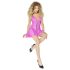 Vestido Mini Brilhante com Zíper - Rosa - XXL