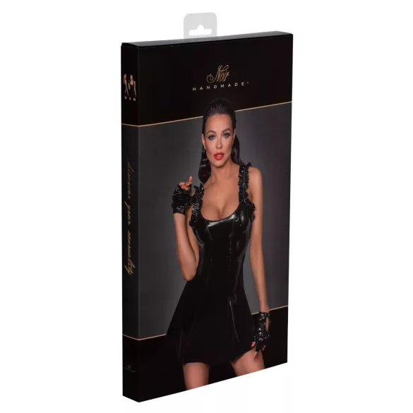 Noir - vestido mini franzido (preto) - M