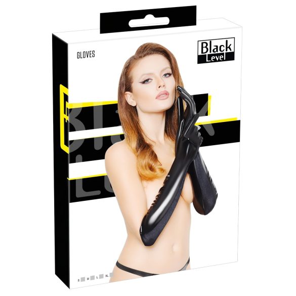 Black Level - luvas brilhantes de látex (preto)