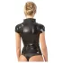 LATEX - blusa feminina manga curta zíper - látex preto - S