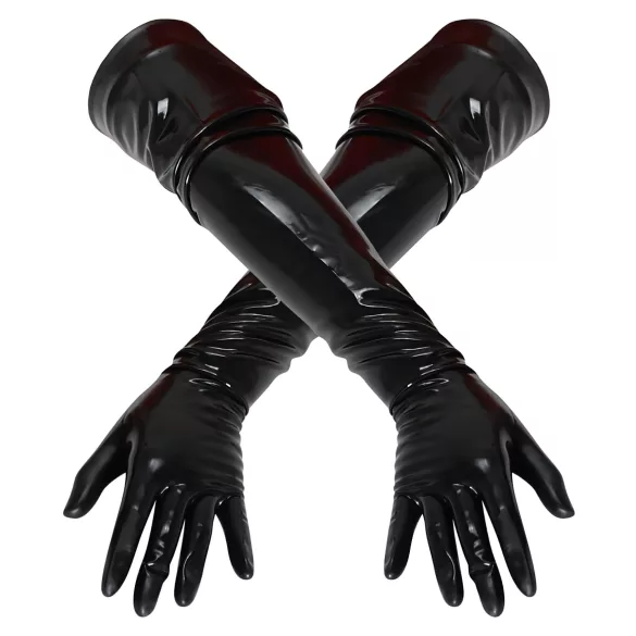 LATEX - luva longa unissex - látex preto - XL
