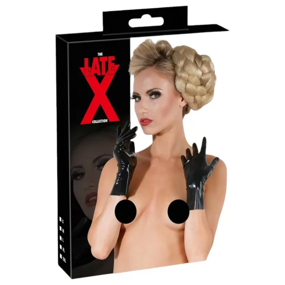 LATEX - luva curta unissex - látex preto - M