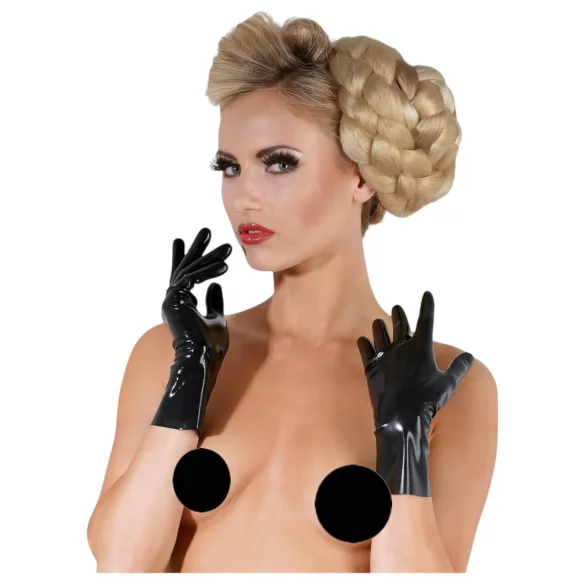LATEX - luva curta unissex - látex preto - L