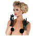 LATEX - luva curta unissex - látex preto - L