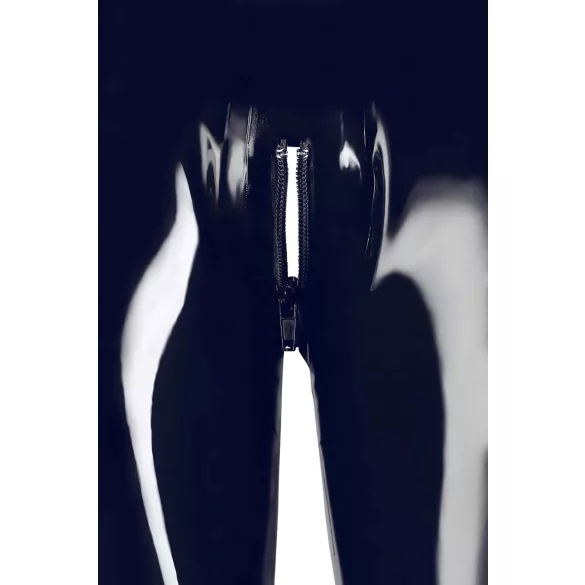 Latex - leggings com zíper - preto - M