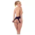 Calcinha feminina em látex totalmente aberta (preta, tamanhos S-L)