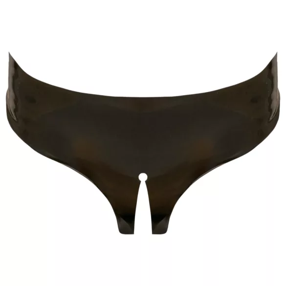 Calcinha feminina em látex totalmente aberta (preta, tamanhos S-L)