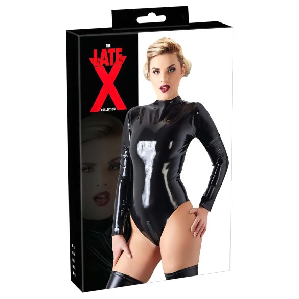 Body Feminino de Manga Comprida em Látex (Preto) - M