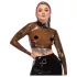 LATEX - blusa em látex transparente - preto - L