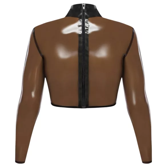 LATEX - blusa em látex transparente - preto - L