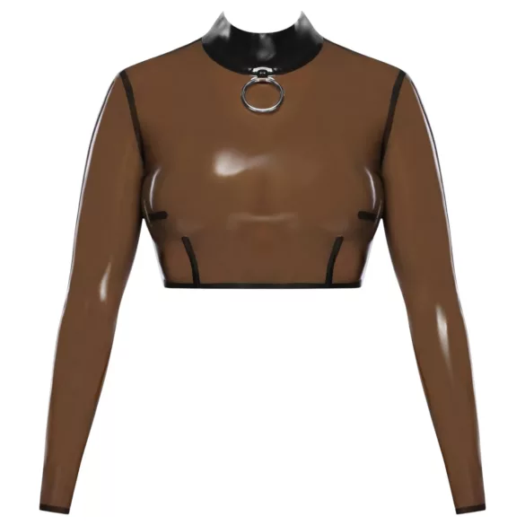 LATEX - blusa em látex transparente - preto - L