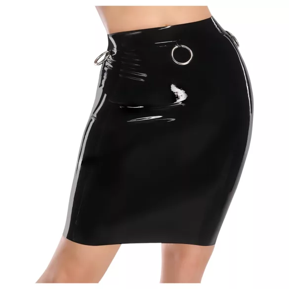 LATEX - saia midi de látex (preta) - L
