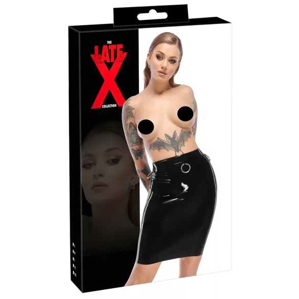 LATEX - saia midi de látex (preta) - 2XL