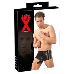 Latex - cueca boxer com capa peniana - preto