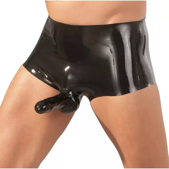 Latex - cueca boxer com capa peniana - preto - L/XL