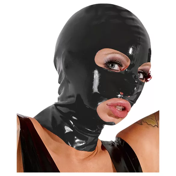 Máscara de latex com bocal (preta)