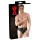 LATEX - cueca masculina com pênis interno e plug anal - látex preto - M